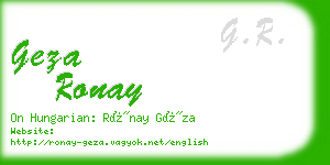 geza ronay business card